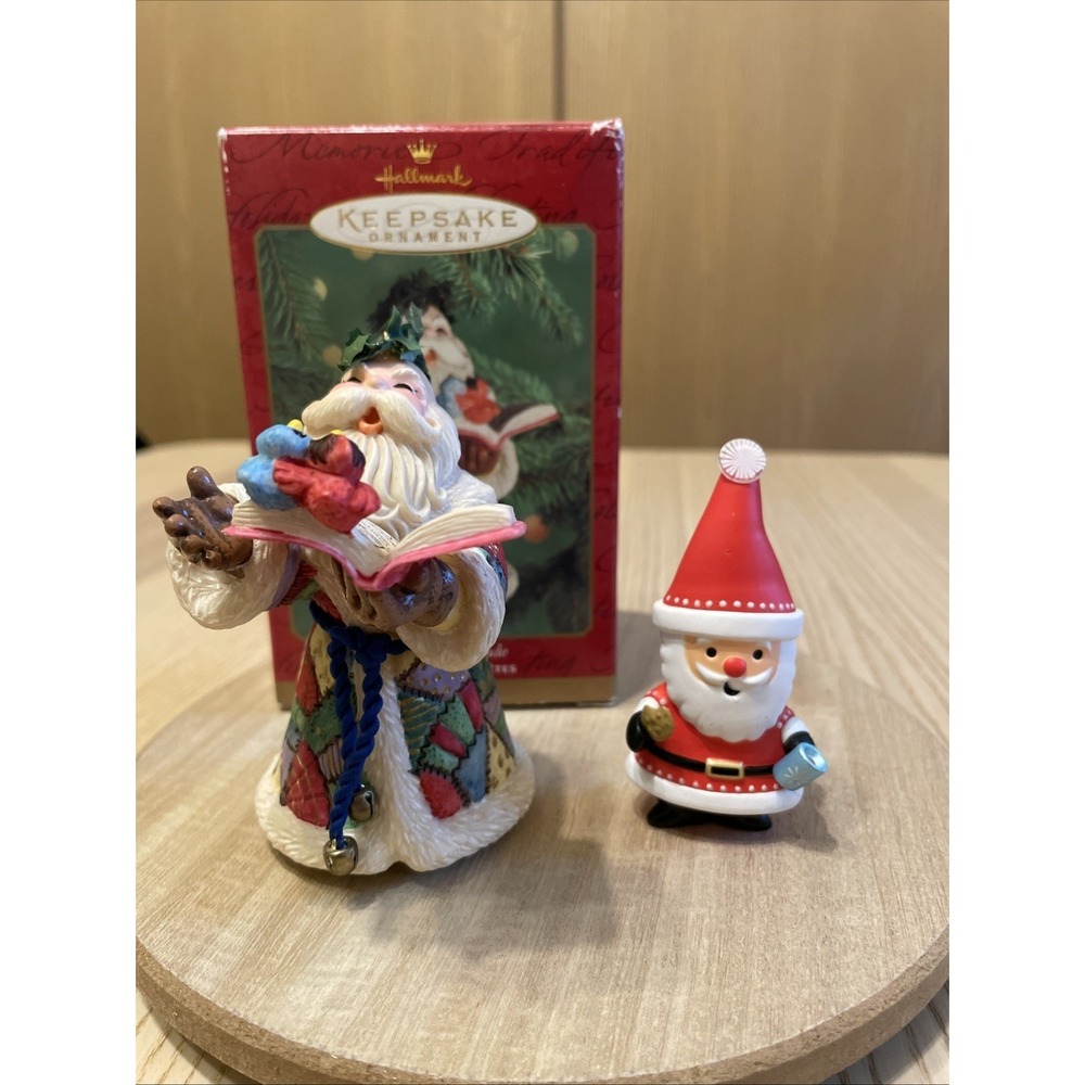 Lot 2 Hallmark Santa Christmas Ornaments Cookies Cocoa Toy Shop Serenade 2000